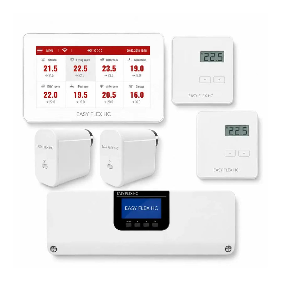 Robot Easy Flex H&C draadloos radiatorpakket met WiFi, master, 2 thermostaten en 2 radiatorkranen – 649440