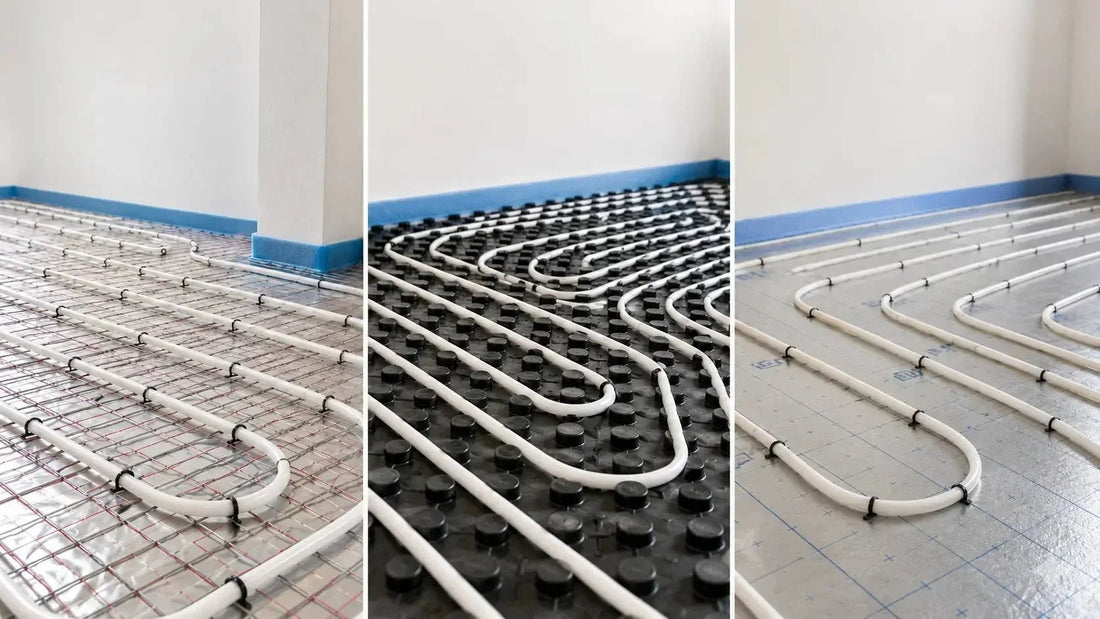 De 4 legsystemen van vloerverwarming: infrezen, draadmatten, noppen & tackerplaten