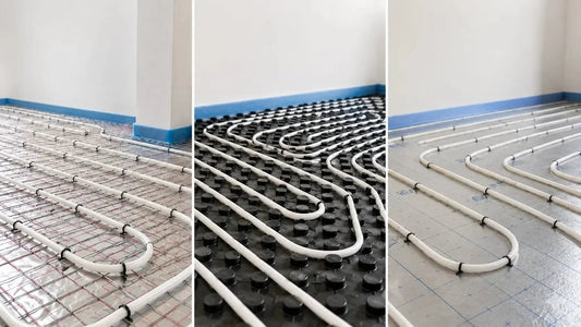 De 4 legsystemen van vloerverwarming: infrezen, draadmatten, noppen & tackerplaten