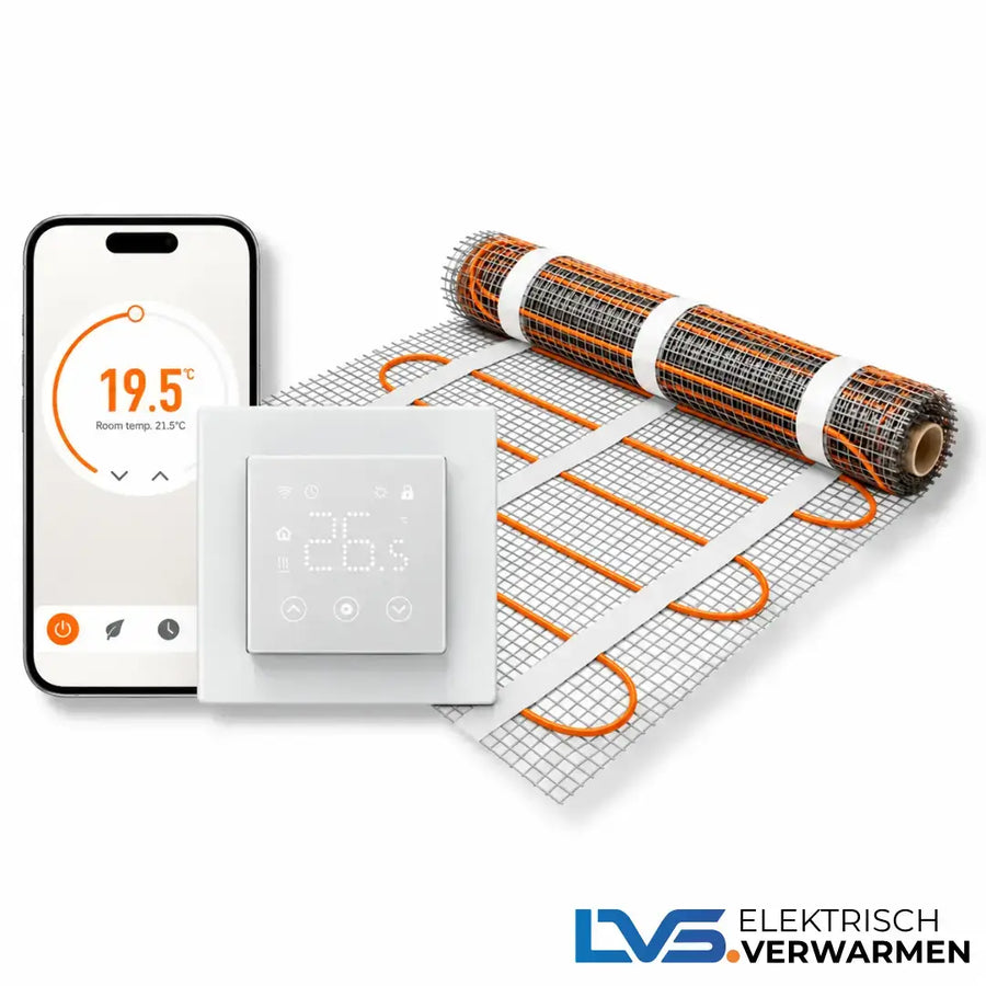 LVS Elektrische Vloerverwarming Set 3mm | WiFi Thermostaat DOC3 Wit